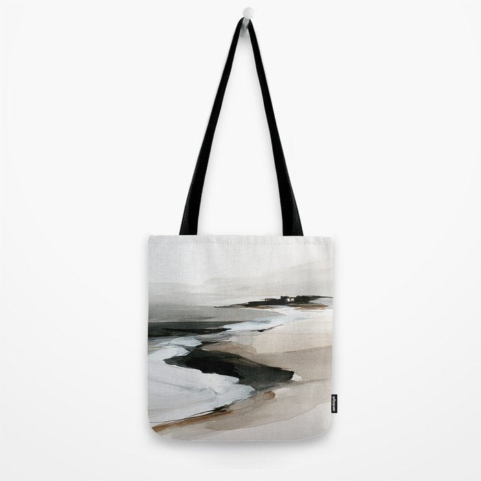 Neutral Coastal Seascape Minimal Landscape Tote Bag Gallery Image 2