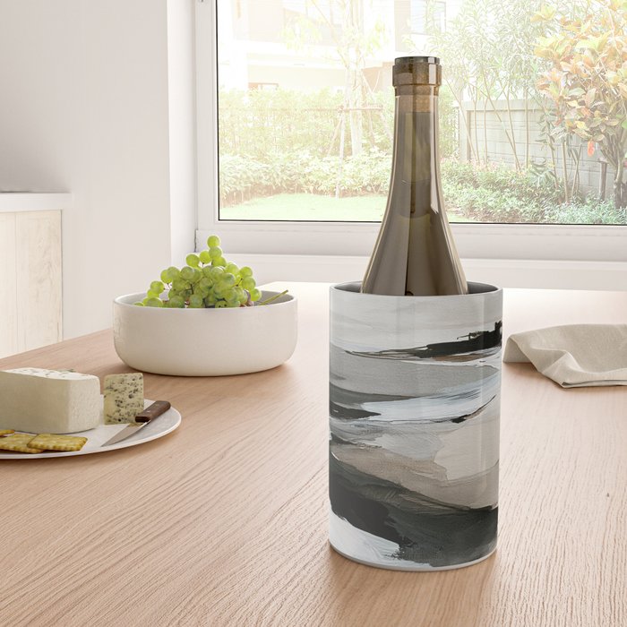 Neutral Coastal Seascape Minimal Landscape Wine Chiller Gallery Image 4