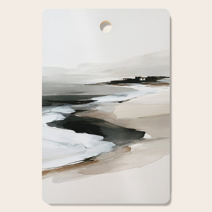 Neutral Coastal Seascape Minimal Landscape Cutting Board Gallery Image 1