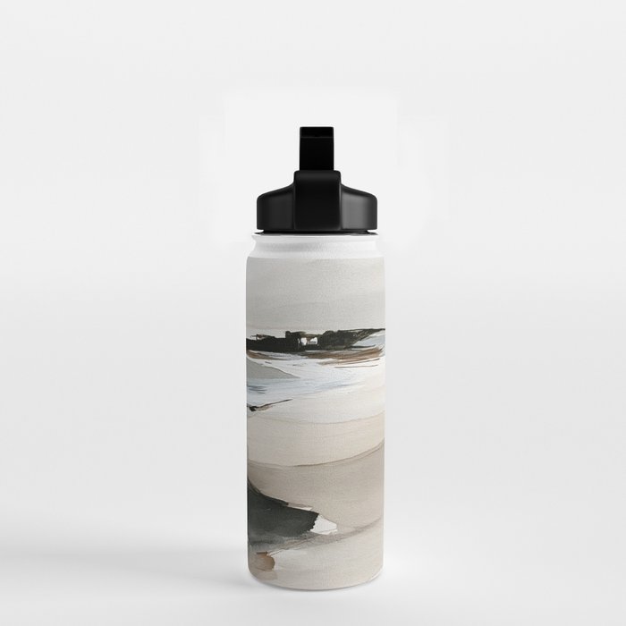 Neutral Coastal Seascape Minimal Landscape Water Bottle Gallery Image 2