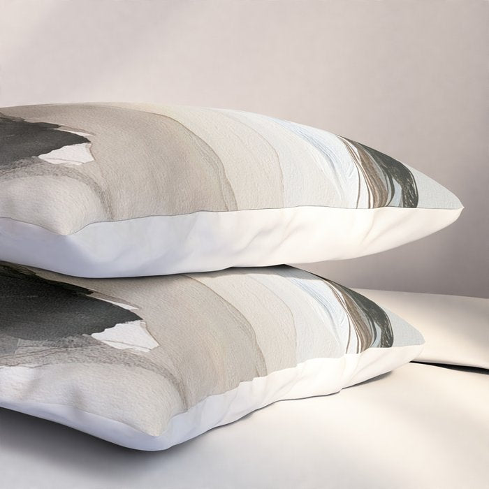 Neutral Coastal Seascape Minimal Landscape Pillow Sham Gallery Image 3