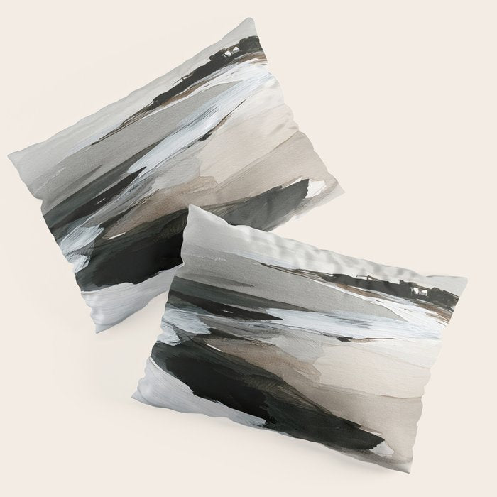 Neutral Coastal Seascape Minimal Landscape Pillow Sham Gallery Image 1