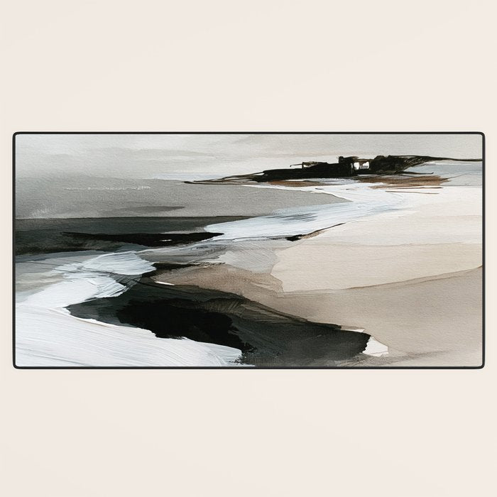 Neutral Coastal Seascape Minimal Landscape Desk Mat Gallery Image 3