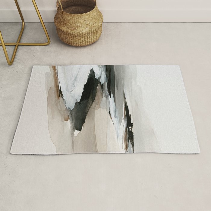 Neutral Coastal Seascape Minimal Landscape Rug Gallery Image 1