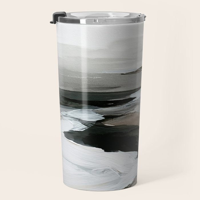 Neutral Coastal Seascape Minimal Landscape Travel Mug Gallery Image 3