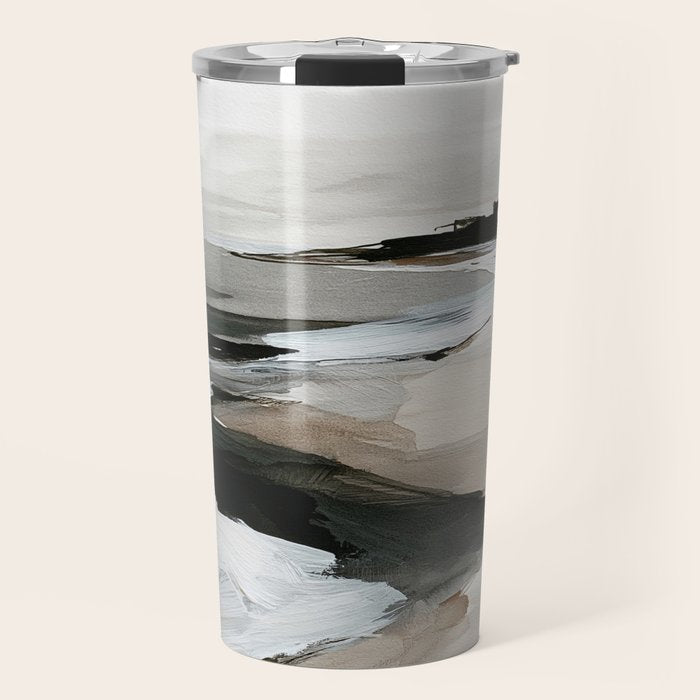 Neutral Coastal Seascape Minimal Landscape Travel Mug Gallery Image 1