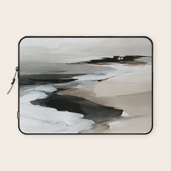 Neutral Coastal Seascape Minimal Landscape Laptop Sleeve Gallery Image 1
