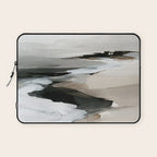 Neutral Coastal Seascape Minimal Landscape Laptop Sleeve Gallery Image 1