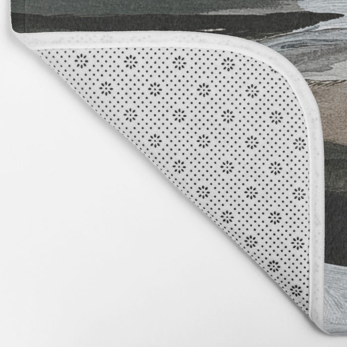 Neutral Coastal Seascape Minimal Landscape Bath Mat Gallery Image 2