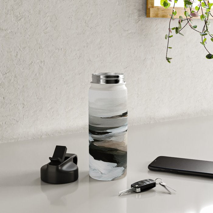 Neutral Coastal Seascape Minimal Landscape Water Bottle Gallery Image 4