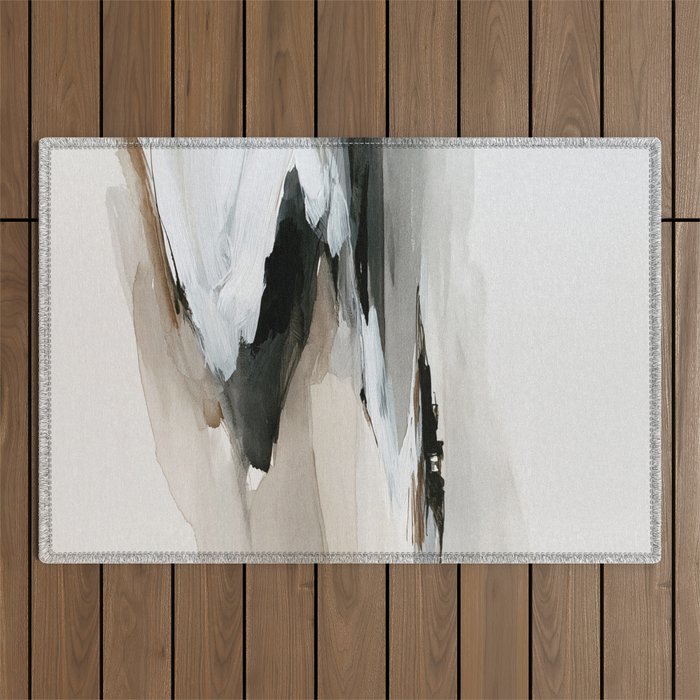Neutral Coastal Seascape Minimal Landscape Outdoor Rug Gallery Image 1