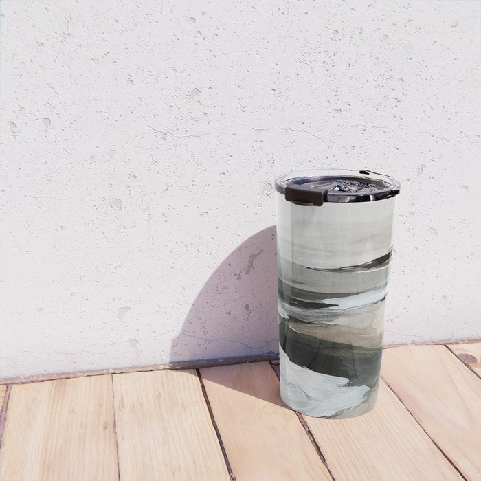 Neutral Coastal Seascape Minimal Landscape Travel Mug Gallery Image 4