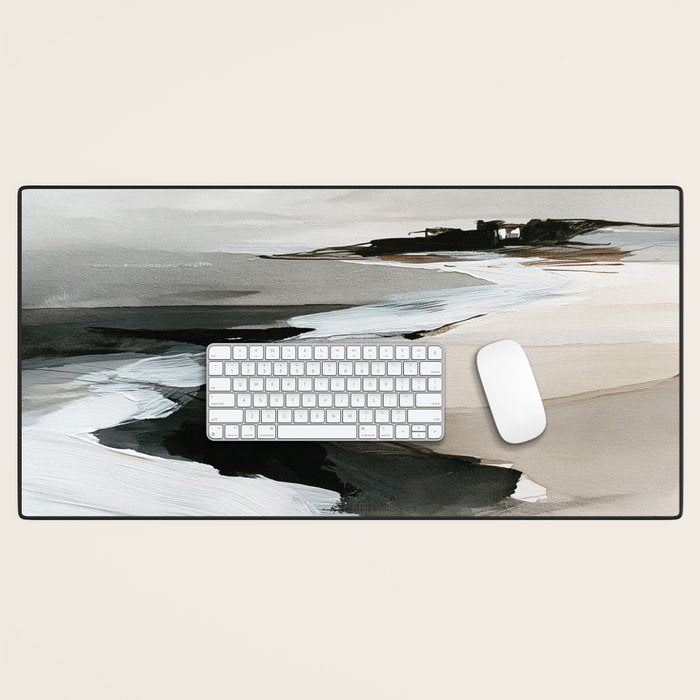 Neutral Coastal Seascape Minimal Landscape Desk Mat Gallery Image 1