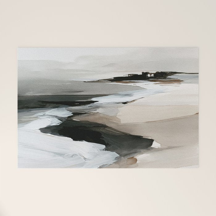 Neutral Coastal Seascape Minimal Landscape Welcome Mat Gallery Image 1