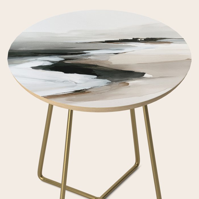 Neutral Coastal Seascape Minimal Landscape Side Table Gallery Image 2