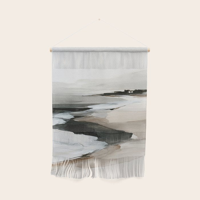 Neutral Coastal Seascape Minimal Landscape Wall Hanging Gallery Image 1