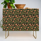 Dark Botanical Pattern Credenza Gallery Image 1