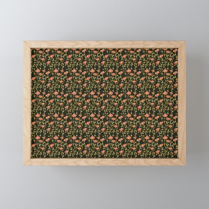 Dark Botanical Pattern Mini Art Print Gallery Image 1