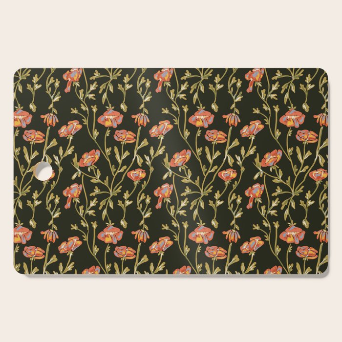 Dark Botanical Pattern Cutting Board Gallery Image 1