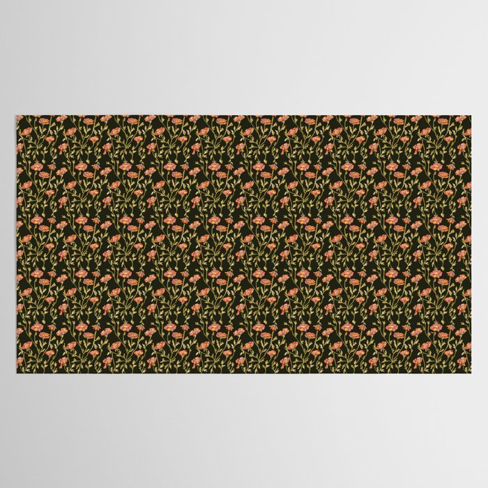 Dark Botanical Pattern Tablecloth Gallery Image 2