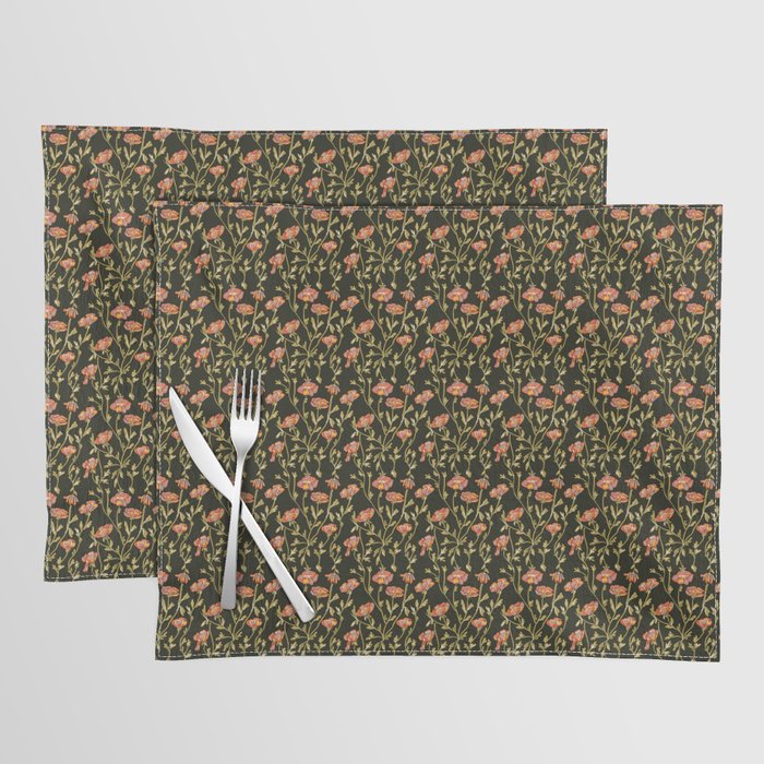 Dark Botanical Pattern Placemat Gallery Image 1