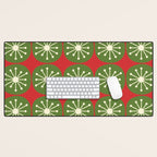 Mid Century Modern Atomic Dots Retro Christmas Pattern Desk Mat Gallery Image 1