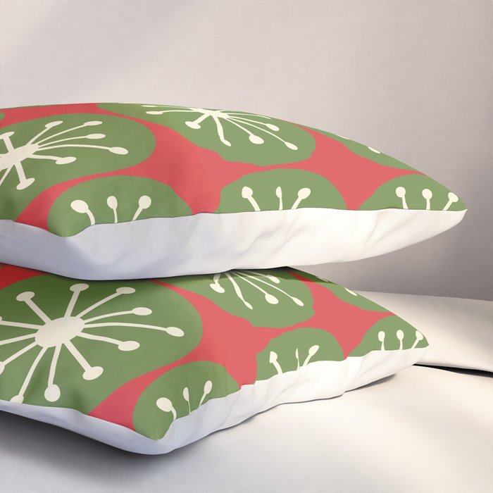 Mid Century Modern Atomic Dots Retro Christmas Pattern Pillow Sham Gallery Image 3
