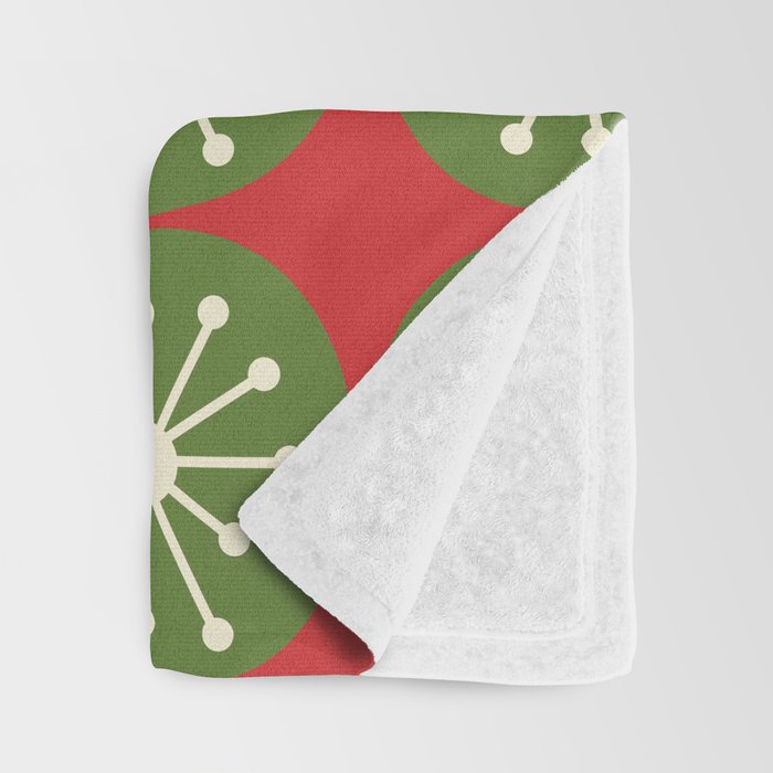 Mid Century Modern Atomic Dots Retro Christmas Pattern Throw Blanket Gallery Image 3