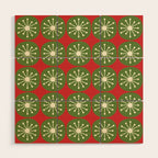 Mid Century Modern Atomic Dots Retro Christmas Pattern Wood Wall Art Gallery Image 1
