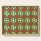 Mid Century Modern Atomic Dots Retro Christmas Pattern Serving Tray Gallery Image 1