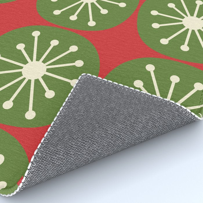 Mid Century Modern Atomic Dots Retro Christmas Pattern Rug Gallery Image 4