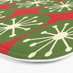 Mid Century Modern Atomic Dots Retro Christmas Pattern Bath Mat Gallery Image 3