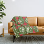 Mid Century Modern Atomic Dots Retro Christmas Pattern Throw Blanket Gallery Image 1