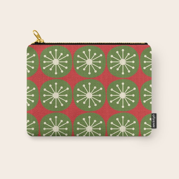 Mid Century Modern Atomic Dots Retro Christmas Pattern Carry All Pouch Gallery Image 1