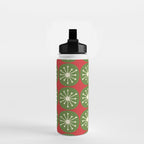 Mid Century Modern Atomic Dots Retro Christmas Pattern Water Bottle Gallery Image 2