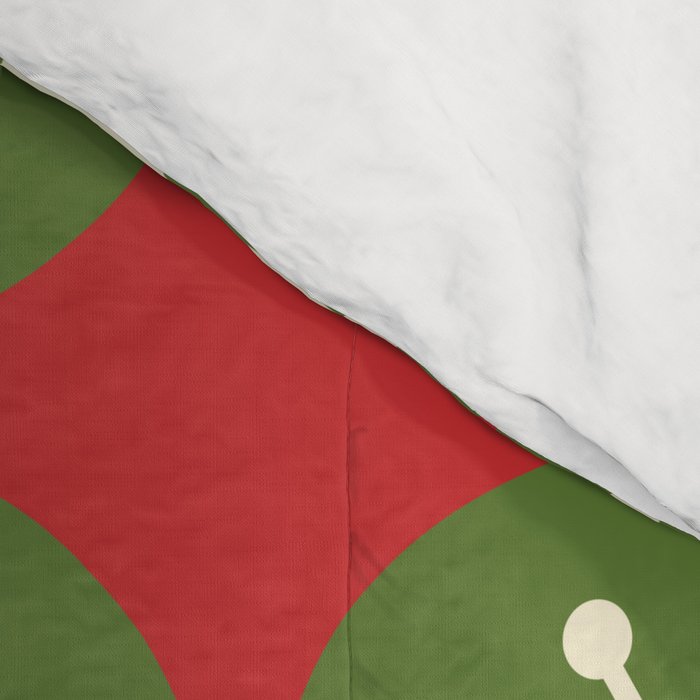 Mid Century Modern Atomic Dots Retro Christmas Pattern Comforter Gallery Image 4