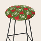 Mid Century Modern Atomic Dots Retro Christmas Pattern Stool Gallery Image 2