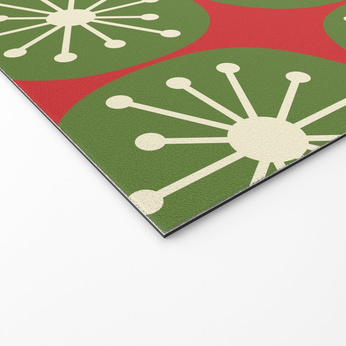 Mid Century Modern Atomic Dots Retro Christmas Pattern Welcome Mat Gallery Image 2