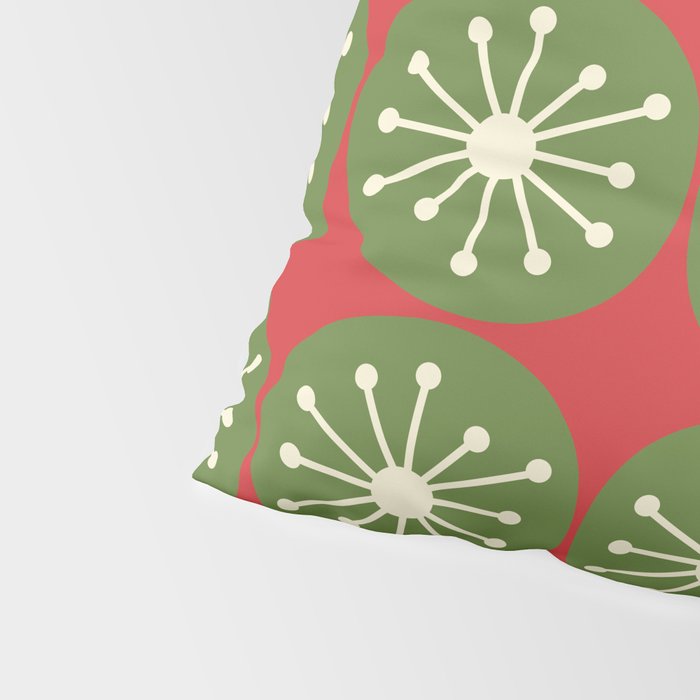 Mid Century Modern Atomic Dots Retro Christmas Pattern Pillow Sham Gallery Image 4