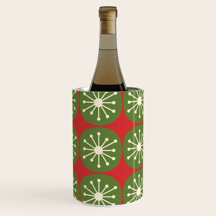 Mid Century Modern Atomic Dots Retro Christmas Pattern Wine Chiller Gallery Image 3