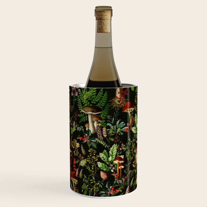 Vintage Mysterious Mushroom Night Forest Botanical Garden Wine Chiller Gallery Image 1