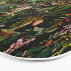 Vintage Mysterious Mushroom Night Forest Botanical Garden Bath Mat Gallery Image 3