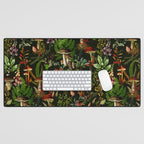 Vintage Mysterious Mushroom Night Forest Botanical Garden Desk Mat Gallery Image 1