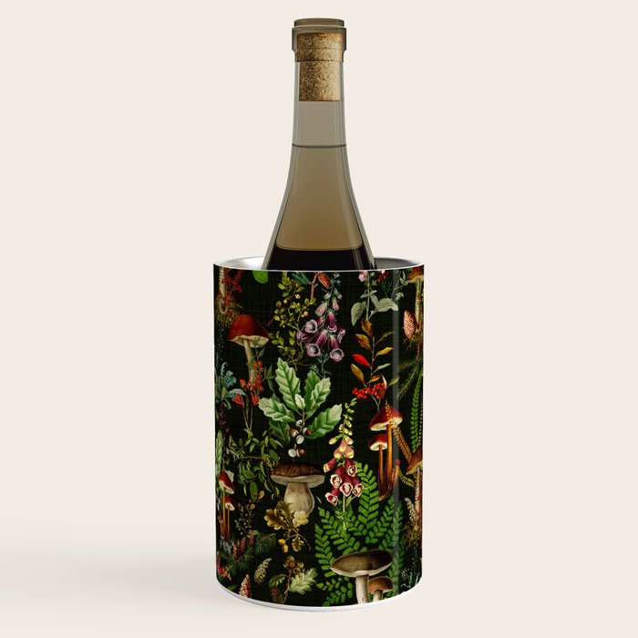 Vintage Mysterious Mushroom Night Forest Botanical Garden Wine Chiller Gallery Image 3