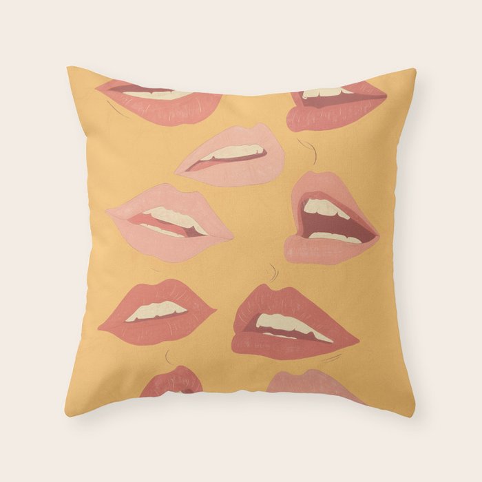 Playful Lips Throw Pillow Gallery Image 6
