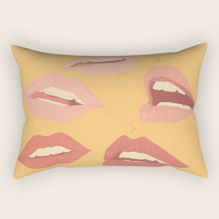 Playful Lips Rectangular Pillow Gallery Image 2