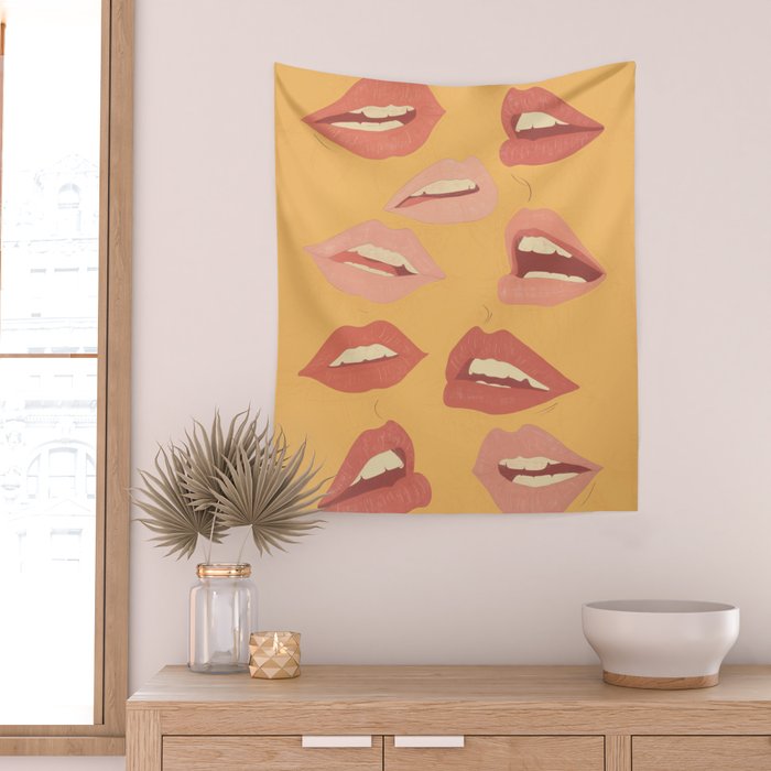 Playful Lips Wall Tapestry Gallery Image 2