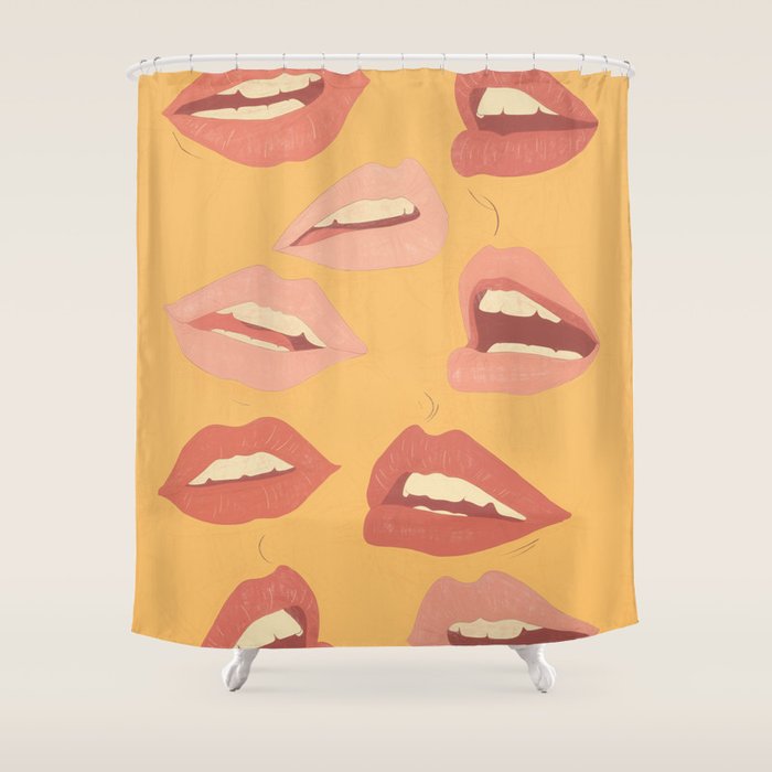 Playful Lips Shower Curtain Gallery Image 1