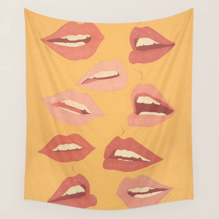 Playful Lips Wall Tapestry Gallery Image 1