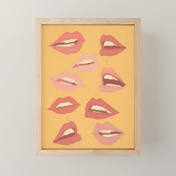 Playful Lips Mini Art Print Gallery Image 1
